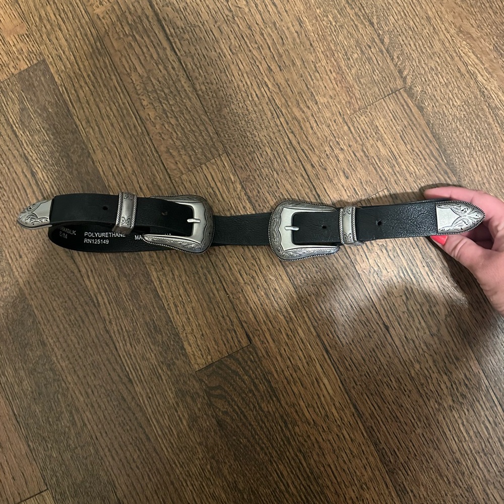 Topshop Black Belt with Metallic Buckle S/M never worn